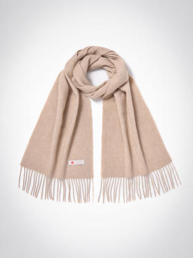 阿拉善白绒纯山羊绒水波纹沉香色围巾