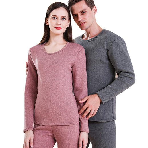 【服饰鞋包】秋冬大码男士中老年加绒加厚保暖内衣套装女速热驼绒裤 商品图4