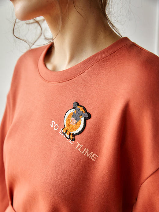 欧芮儿针织连衣裙女春秋2021新款高腰显瘦时尚不规则设计感卫衣裙 商品图3