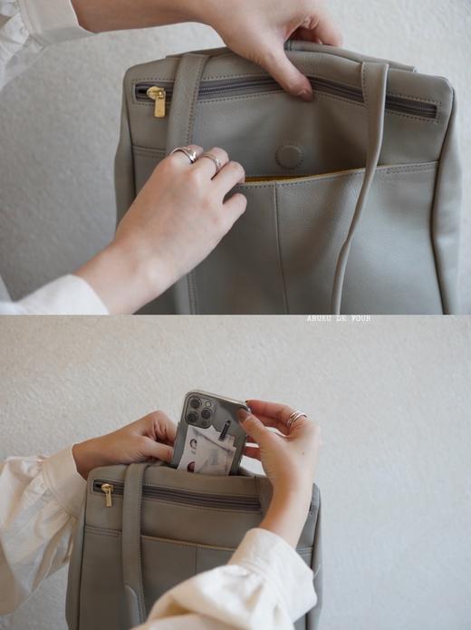 Diu浅灰白/深棕色/黑双肩包 商品图0