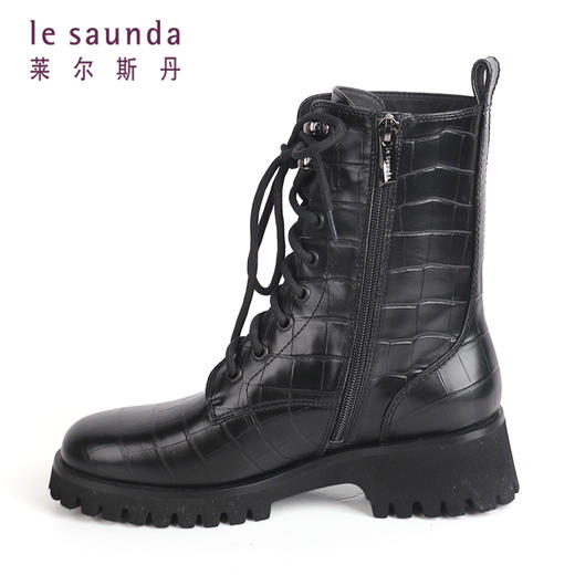莱尔斯丹秋冬新款系带纹理马丁靴2T46603 商品图6