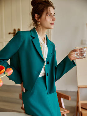 欧芮儿时尚套装女新款2021洋气时髦气质休闲西装裙子两件套