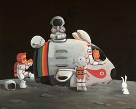 陈建周版画《飞奔去月球》99版