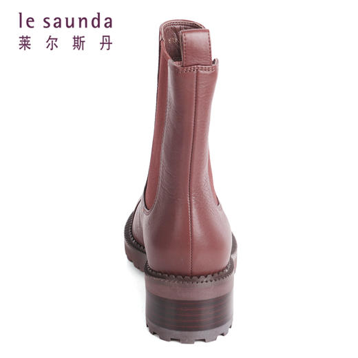 莱尔斯丹秋冬款圆头英伦切尔西一脚蹬烟筒女靴2T26103 商品图9