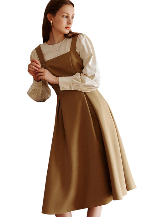 欧芮儿时尚套装女新款2021洋气时髦气质减龄衬衫吊带裙两件套 商品图3