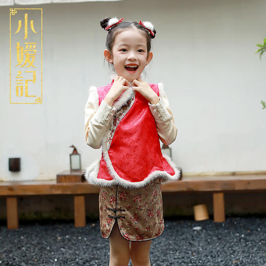 非质量问题不退换哦~小嫒记女童旗袍秋季中式中国风改良复古拜年唐装-锦绣 商品图2