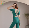 LUM39868露檬新款瑜伽服短袖双面磨毛面料（含胸垫） 商品缩略图7