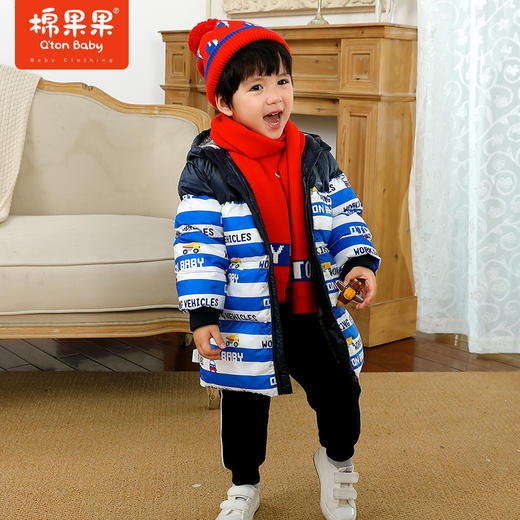 棉果果冬季男童中长款羽绒服M412102921681 商品图0
