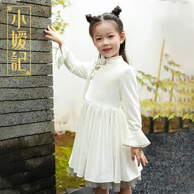 非质量问题不退换哦~小嫒记女童连衣裙秋冬丝绒红色中国风裙子-如意