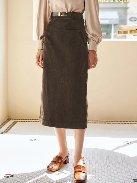 欧芮儿半身裙女2021新款高腰显瘦休闲时尚中长款包臀a字裙子 商品图0