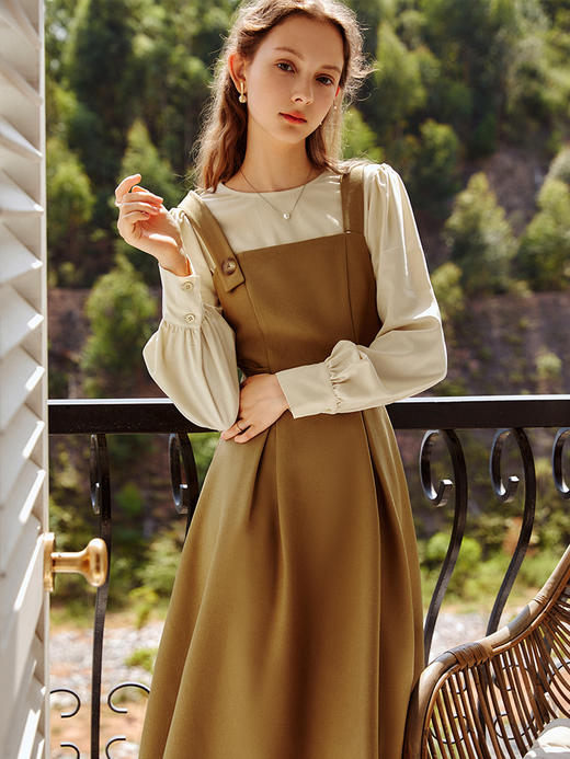 欧芮儿时尚套装女新款2021洋气时髦气质减龄衬衫吊带裙两件套 商品图2