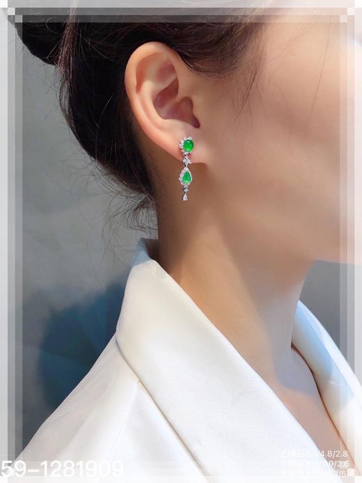 59-1281909，老坑帝王绿蛋面水滴耳坠，22999 商品图4