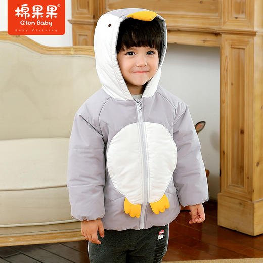棉果果冬季男童短款连帽棉服M402101821678 商品图0