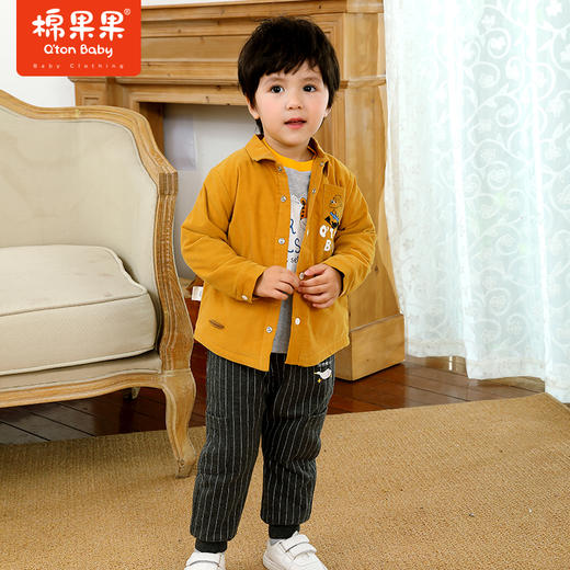 棉果果冬季男童条绒夹棉衬衫M412150821710 商品图0
