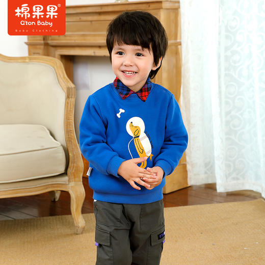 棉果果冬季男童圆领长袖卫衣M412180321670 商品图0