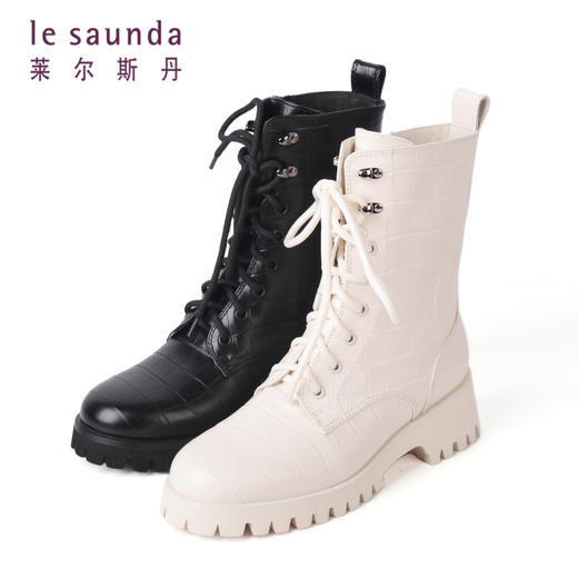 莱尔斯丹秋冬新款系带纹理马丁靴2T46603 商品图0