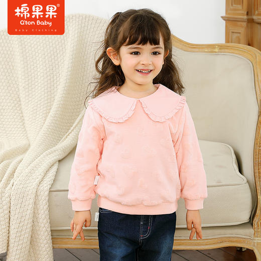 棉果果冬季女童提花夹棉卫衣M422180821724 商品图0