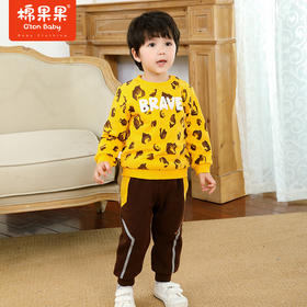 棉果果冬季男童满印夹棉卫衣M412180821707