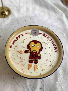 猪油盆手绘钢铁侠奶油蛋糕 下单前请仔细阅读商品详情