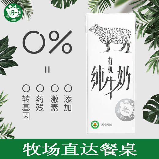 归一有机纯牛奶250ml*12盒 商品图1