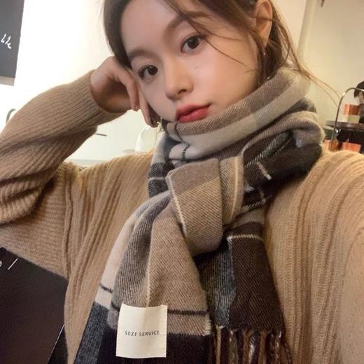 【格子围巾女】韩版秋冬季学生保暖披肩ins可爱厚围脖男 商品图6