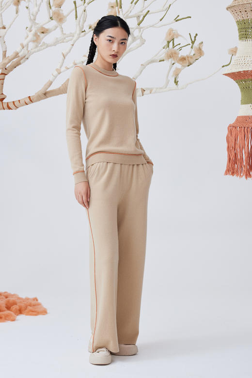  羊绒针织直筒女裤 SJF93K175N 商品图5