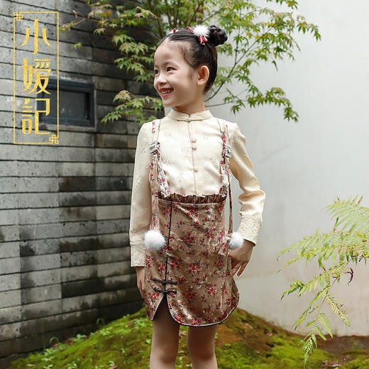 非质量问题不退换哦~小嫒记女童旗袍秋季中式中国风改良复古拜年唐装-锦绣 商品图6