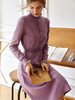 欧芮儿紫色连衣裙女春秋新款2021高腰显瘦气质法式时尚中长针织裙 商品缩略图2