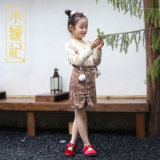 非质量问题不退换哦~小嫒记女童旗袍秋季中式中国风改良复古拜年唐装-锦绣 商品图4