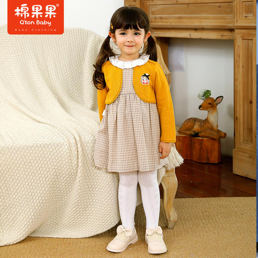 棉果果冬季女童假两件连衣裙M422700421692 商品图0