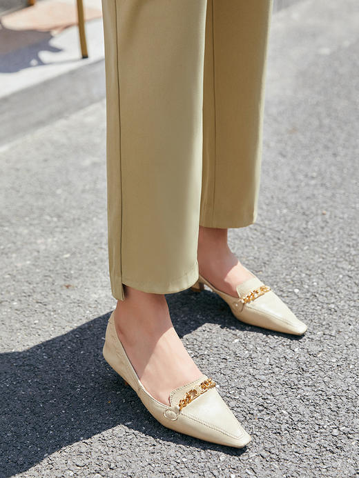 欧芮儿卡其色休闲裤女新款2021高腰显瘦时尚气质小脚长裤子 商品图3