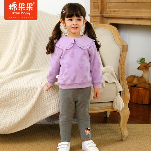 棉果果冬季女童提花夹棉卫衣M422180821725 商品图0