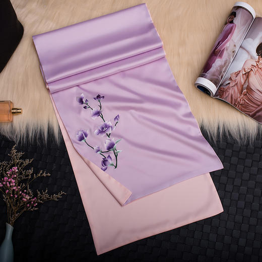 TL-玉兰花丝绸围巾刺绣围巾玉兰花丝绸围巾苏绣女士围巾 定制百搭丝绸丝巾 商品图5