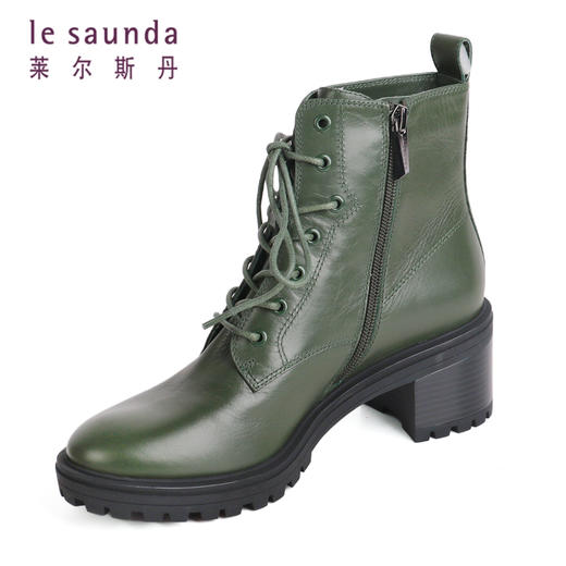 莱尔斯丹秋冬时尚粗跟简约百搭马丁靴2T51033V 商品图1