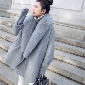 【服饰鞋包】-斗篷茧型气质显瘦呢料大衣中长款气质毛呢外套