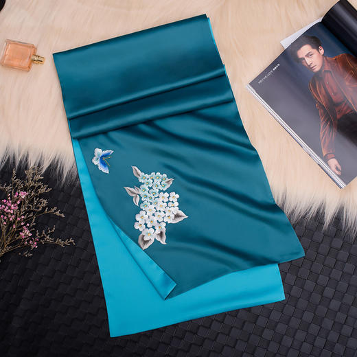 TL-650009丝绸围巾女士丝巾苏绣刺绣围巾多功能披肩婚礼围脖中国风 商品图4