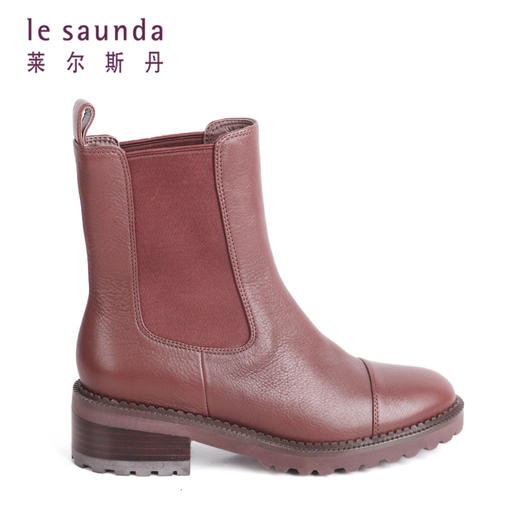 莱尔斯丹秋冬款圆头英伦切尔西一脚蹬烟筒女靴2T26103 商品图8