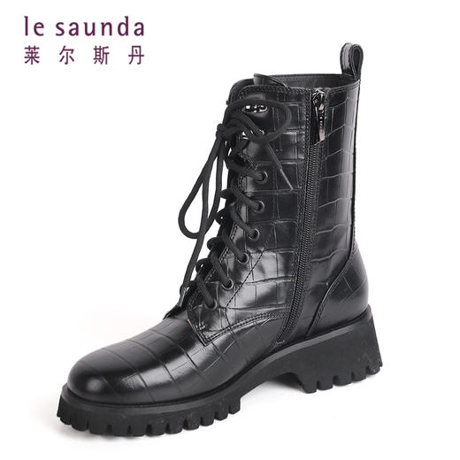 莱尔斯丹秋冬新款系带纹理马丁靴2T46603 商品图5