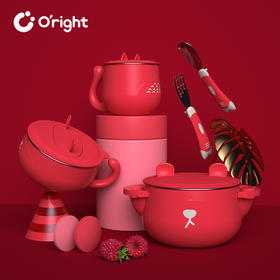 oright儿童餐具包装注水保温碗