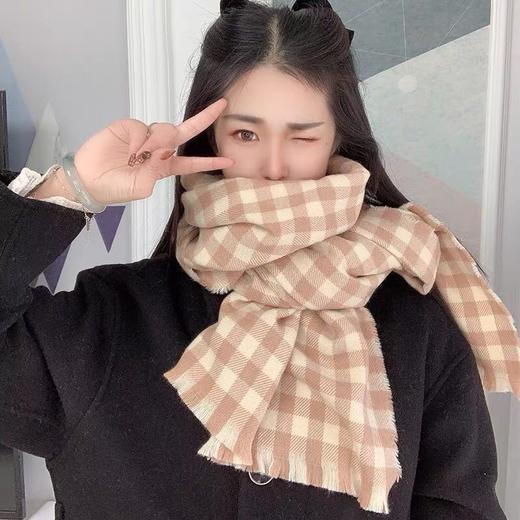 【格子围巾女】韩版秋冬季学生保暖披肩ins可爱厚围脖男 商品图3