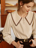 欧芮儿衬衫女春秋2021年新款设计感小众法式复古长袖雪纺薄款上衣 商品缩略图1
