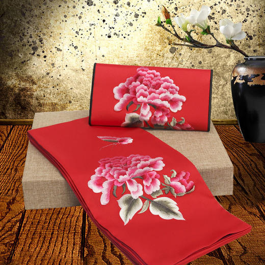 TL-33680009刺绣围巾钱包真丝多功能披肩防嗮婚礼优雅礼品围脖夏季丝巾中国风 商品图0