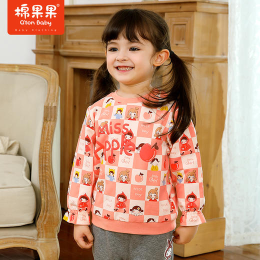 棉果果冬季女童印花套头卫衣M422180221687 商品图0