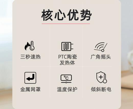 上海水仙台式暖风机150SK2  PTC取暖器电暖风机家用节能迷你小型浴室电暖器 商品图5