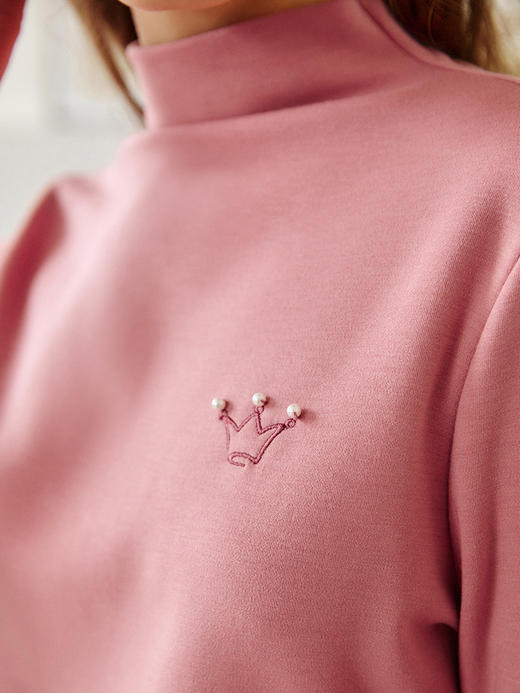 欧芮儿长袖针织衫女新款2021修身显瘦薄款高领纯色内搭打底衫 商品图3