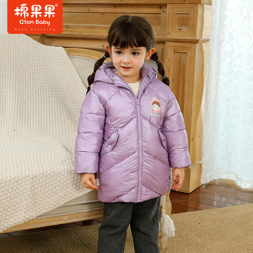 棉果果冬季女童茧型连帽羽绒服M422102921698 商品图0