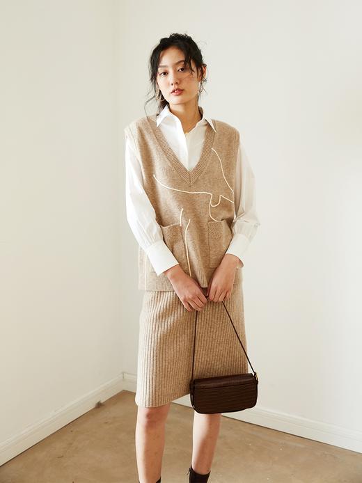 HeyDress针织半身裙女高腰坑条超弹显瘦包臀裙铅笔裙一步中裙 商品图2