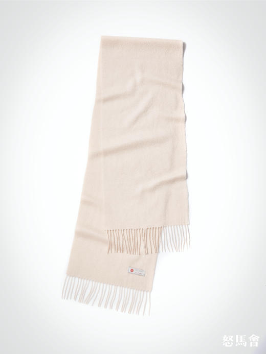 阿拉善白绒纯山羊绒水波纹浅云驼色围巾 商品图1