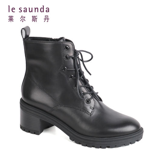 莱尔斯丹秋冬时尚粗跟简约百搭马丁靴2T51033V 商品图7