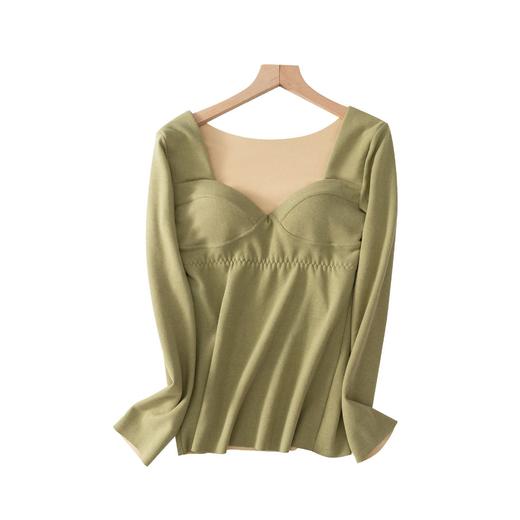 (认证面料)无痕保暖背心女士加绒加厚秋冬季带胸垫打底衫内发热内衣上衣 商品图8